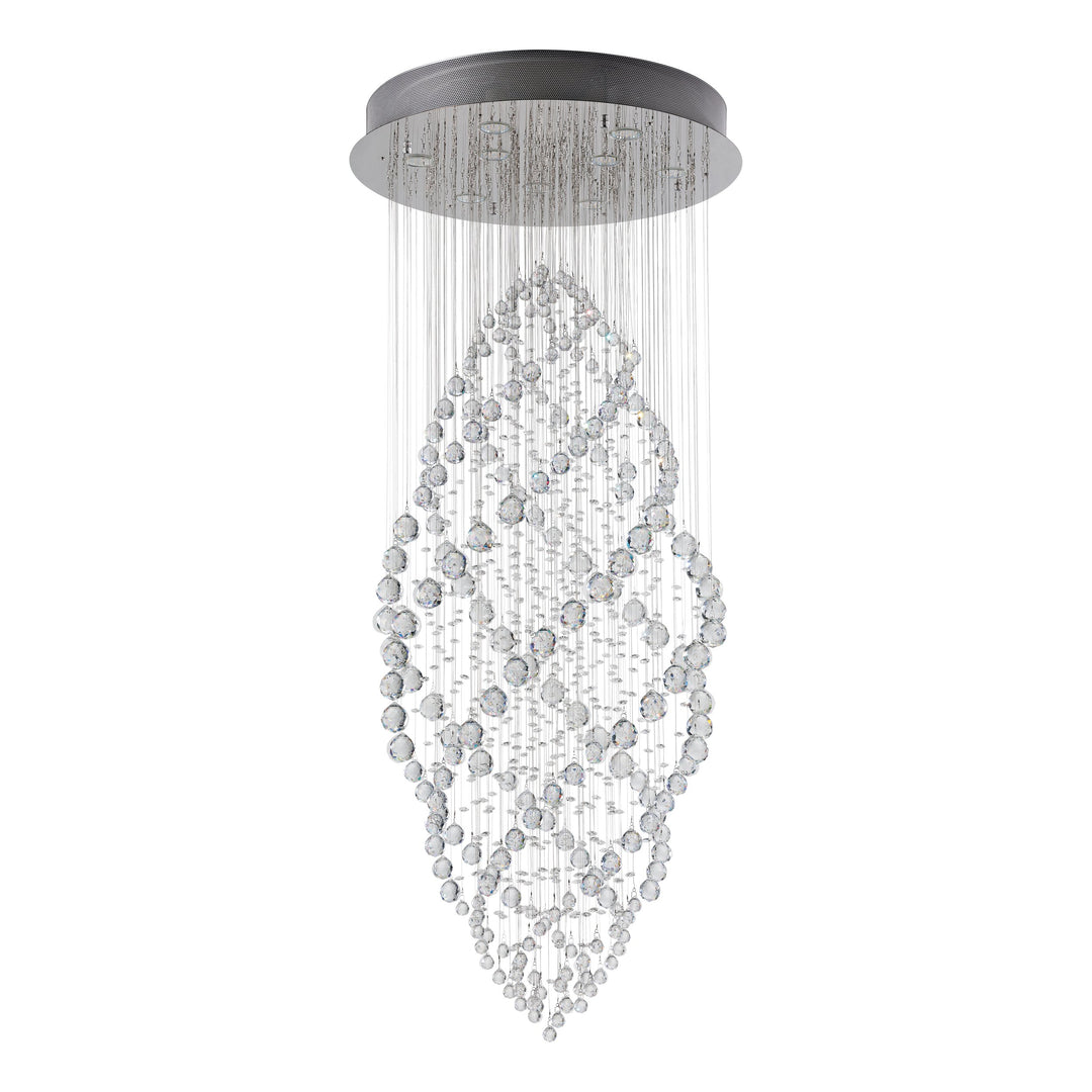 Yelbes hanging light chrome brilliant glass clear 9X4.5W H: 135 Ø 60 cm in