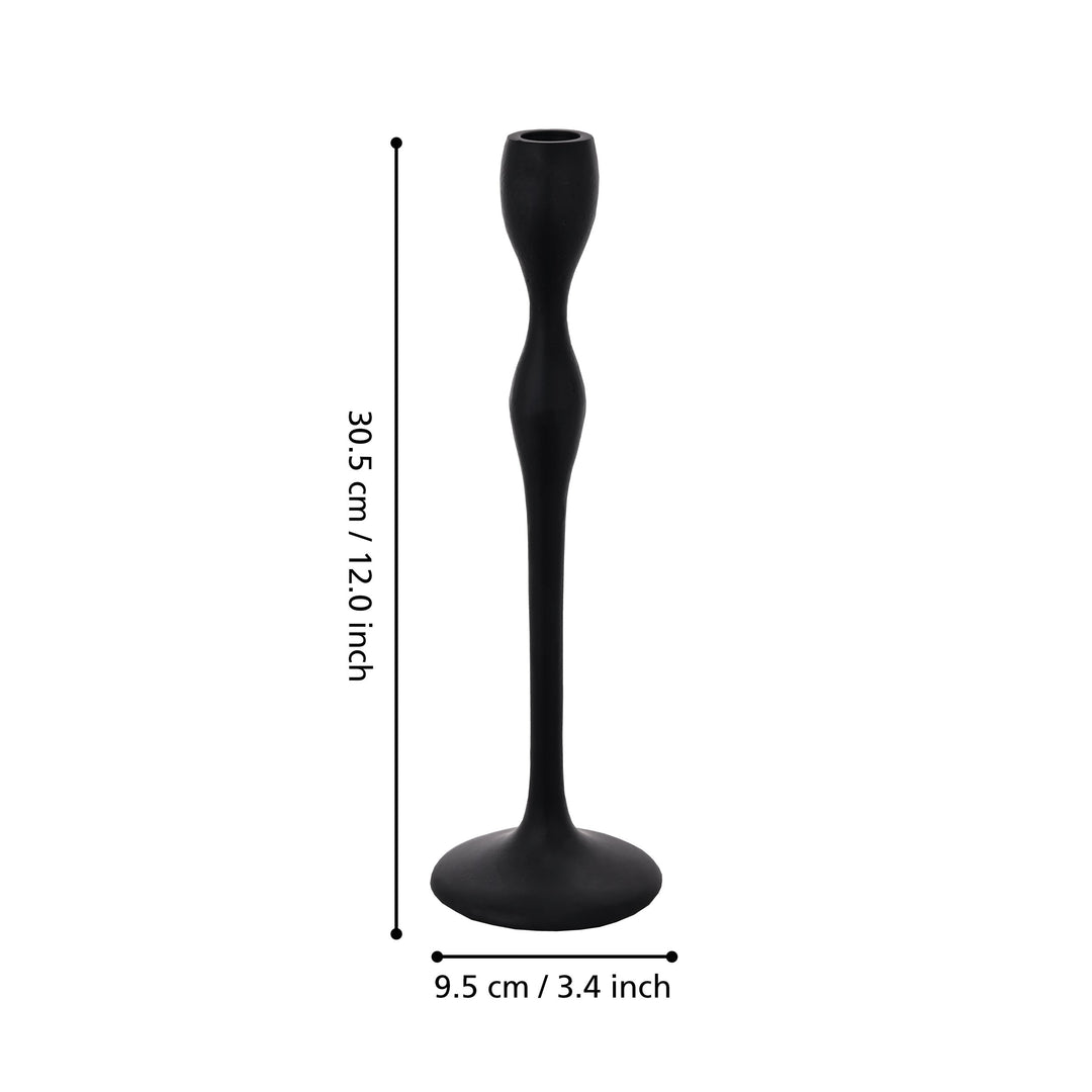 Kerzenständer Jellicoe schwarz H:30,5 Ø 9,5 cm in