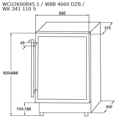 Amica WK 341 210 S Weinkühler für ca. 45 Flaschen - 125 l