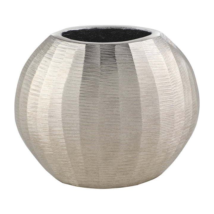 Metal vase Abucay nickel L:15 H:13 cm in