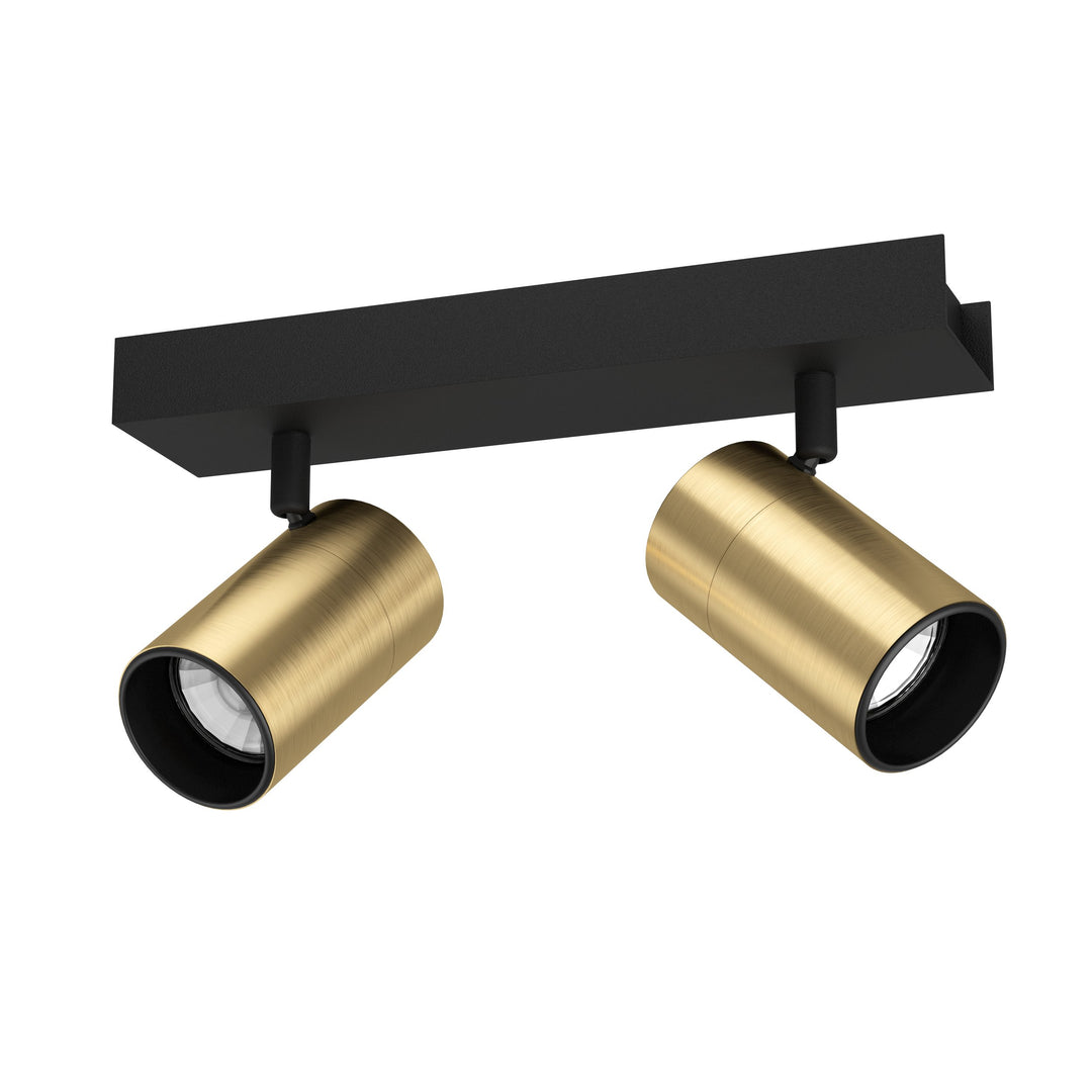 Spot Cumaribo black, brass 2X4.5W L:28 cm in