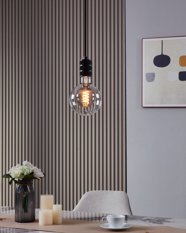 Light source Lm_led_e27 glass black-transparent, clear 1X2W L:17.8 Ø 12.5 cm in