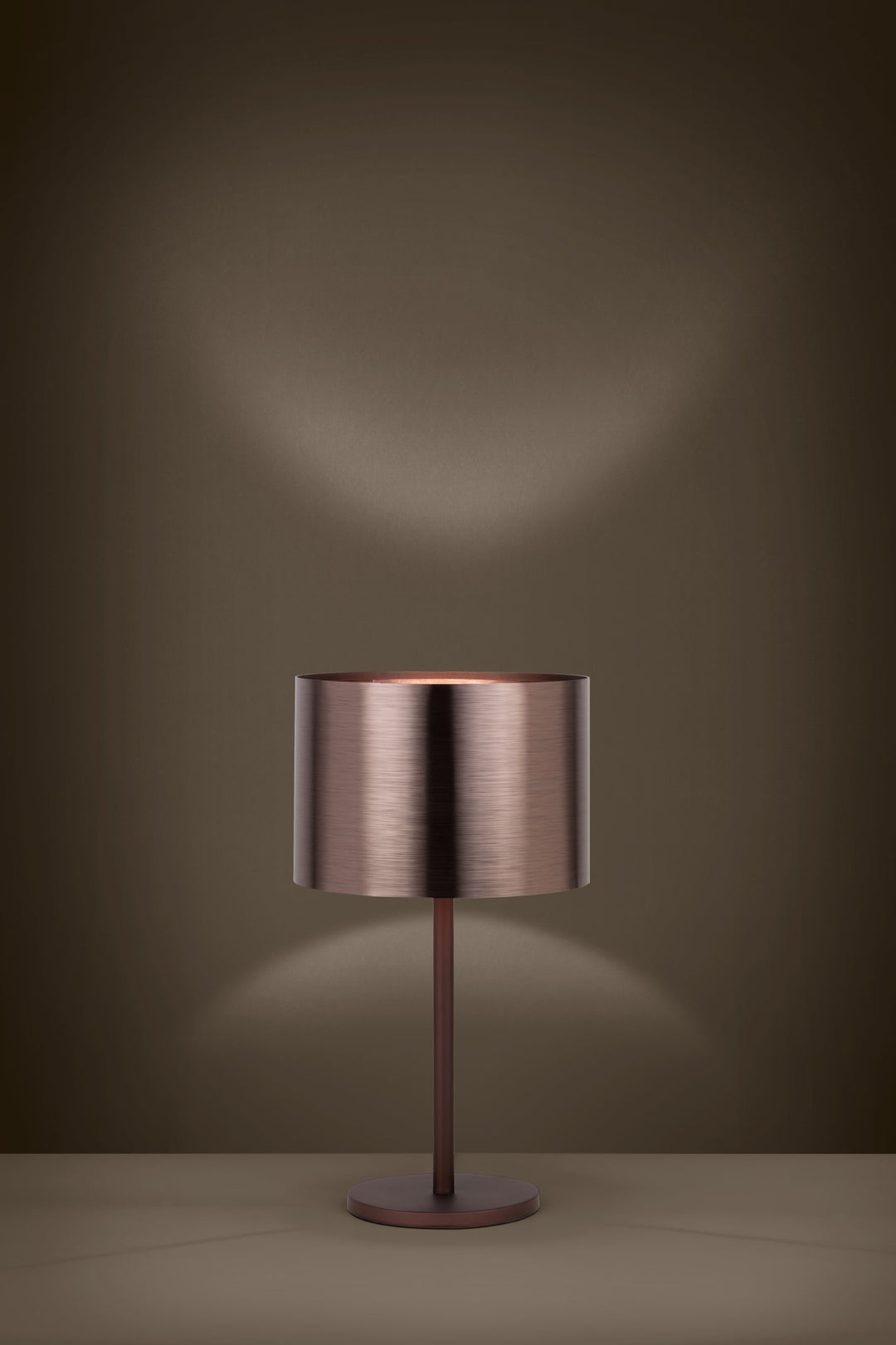 Tischleuchte Saganto 1 mit Schalter braun Kunststoff braun, kupfer 1X60W H:66 Ø 35 cm in