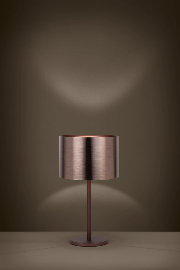 Tischleuchte Saganto 1 mit Schalter braun Kunststoff braun, kupfer 1X60W H:66 Ø 35 cm in