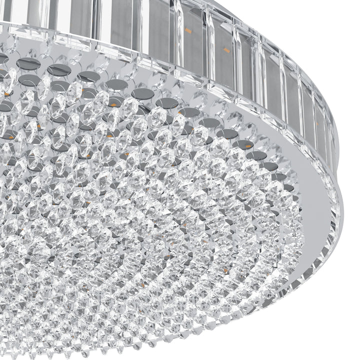 Deckenleuchte Balparda chrom Brillantglas klar 23,5W H:11 Ø 41 cm in