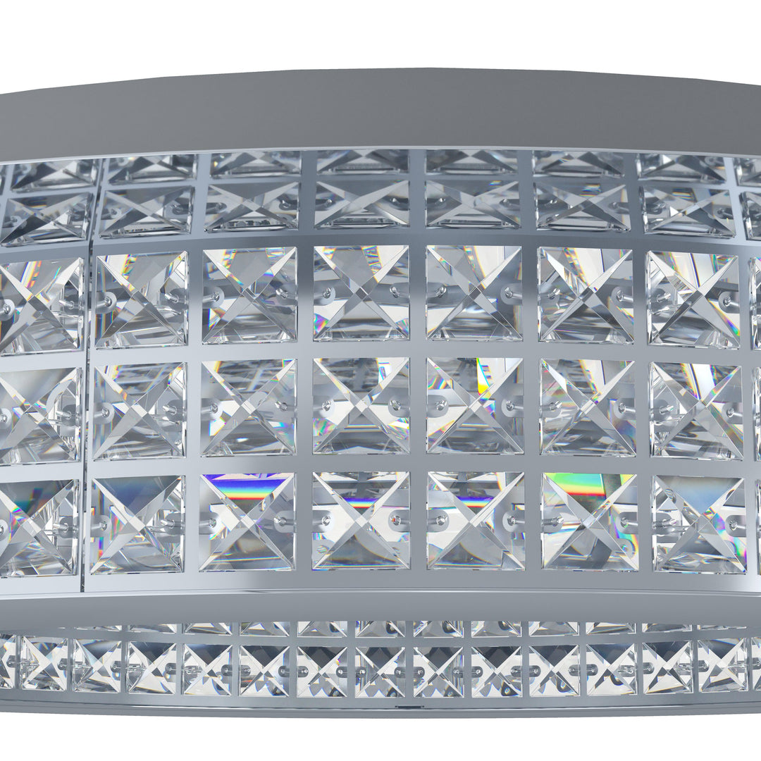 Deckenleuchte Principe  chrom Brillantglas klar 14X3,15W H:12,5 Ø 70 cm in