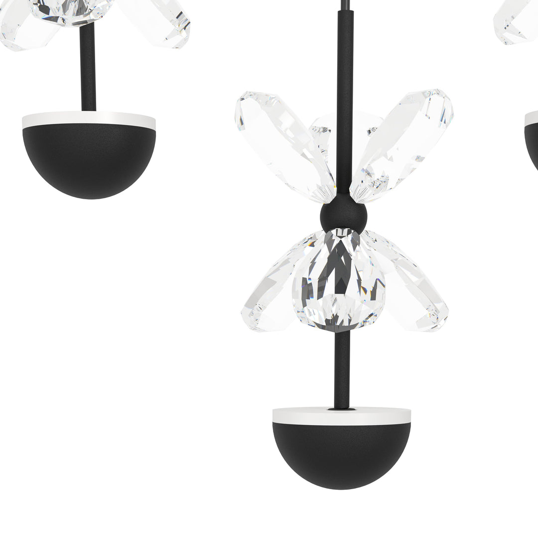 Deckenleuchte Pianopoli 2 schwarz Brillantglas klar 43X1,8W H:52,5 Ø 78 cm in