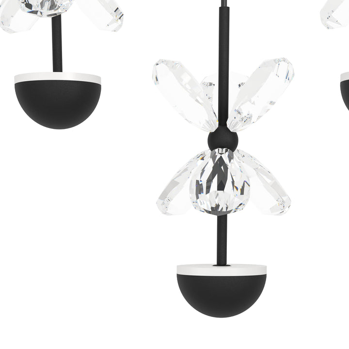 Deckenleuchte Pianopoli 2 schwarz Brillantglas klar 43X1,8W H:52,5 Ø 78 cm in
