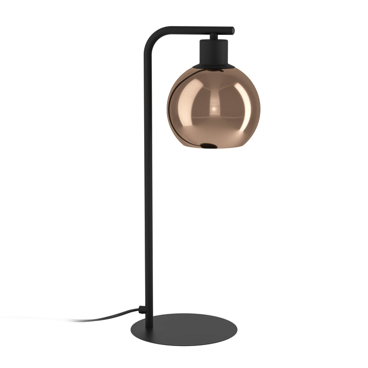 Tischleuchte Cordoba mit Schalter schwarz Glas bedampft kupferfarben 1X40W L:21,5 H:50,5 cm in