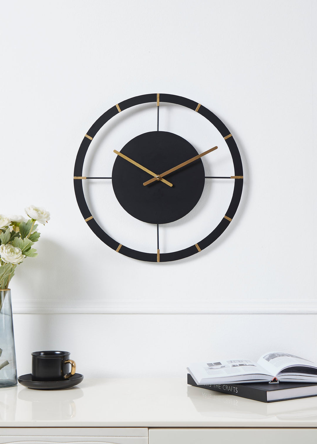 Uhr Okazaki schwarz, messing  Ø 40 cm in