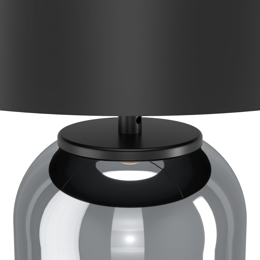 Tischleuchte Cuite mit Schalter schwarz-transparent Stahl schwarz 1X40W H:60,5 Ø 35 cm in