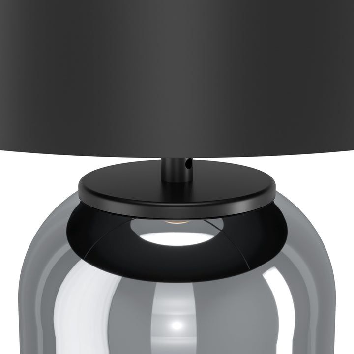 Tischleuchte Cuite mit Schalter schwarz-transparent Stahl schwarz 1X40W H:60,5 Ø 35 cm in