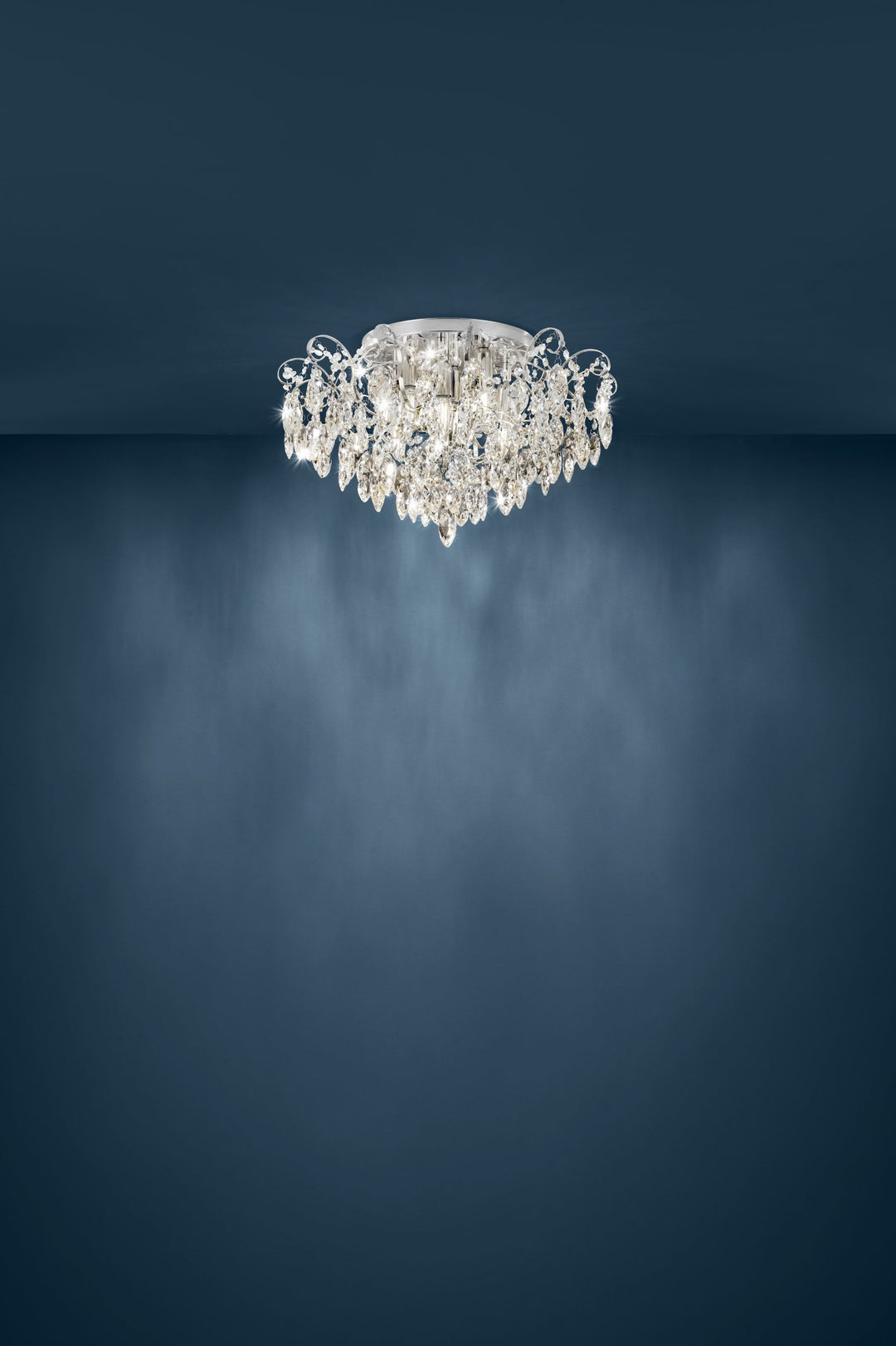 Deckenleuchte Fenoullet chrom Brillantglas klar 6X25W H:35,5 Ø 60 cm in