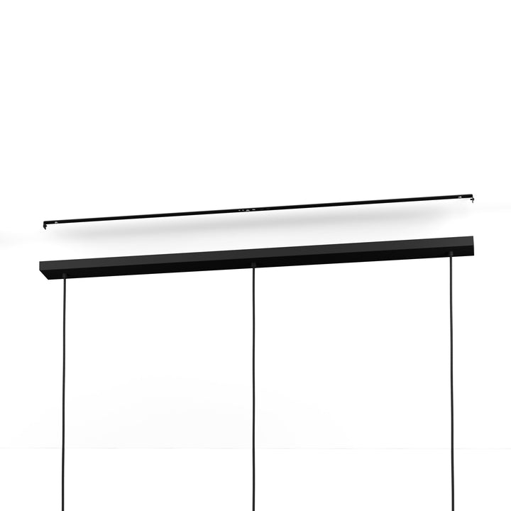 Hängeleuchte Skoura schwarz, messing 3X60W L:130 H:150 cm in