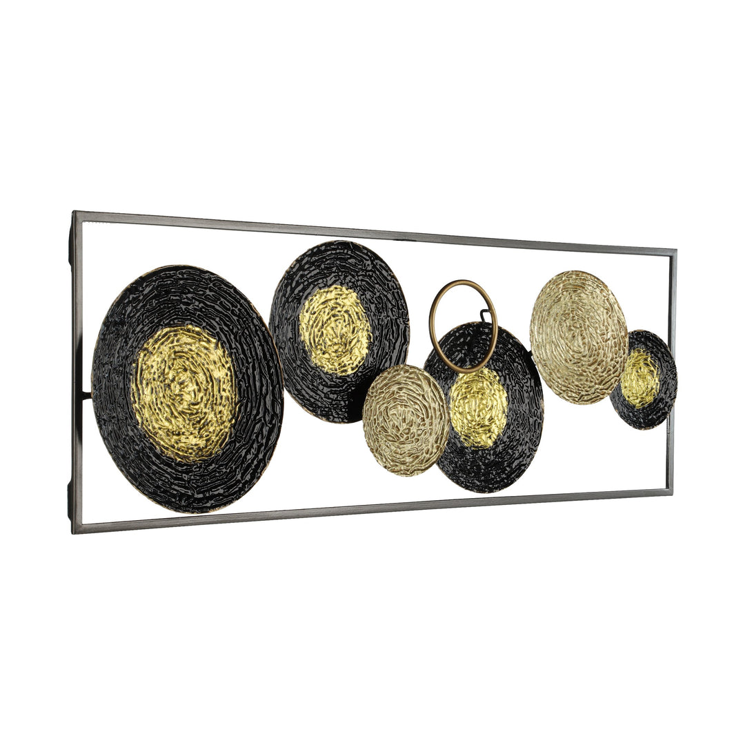 Wanddekoration Numazu schwarz, gold  L:31 H:90 cm in