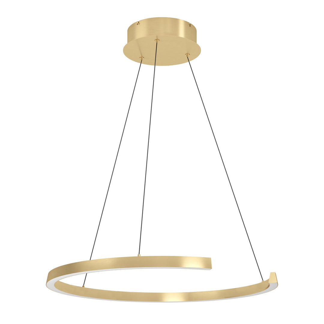 Hängeleuchte Labonete mit Fernbedienung   goldfarben Kunststoff weiss 24,8W H:180 Ø 80 cm in