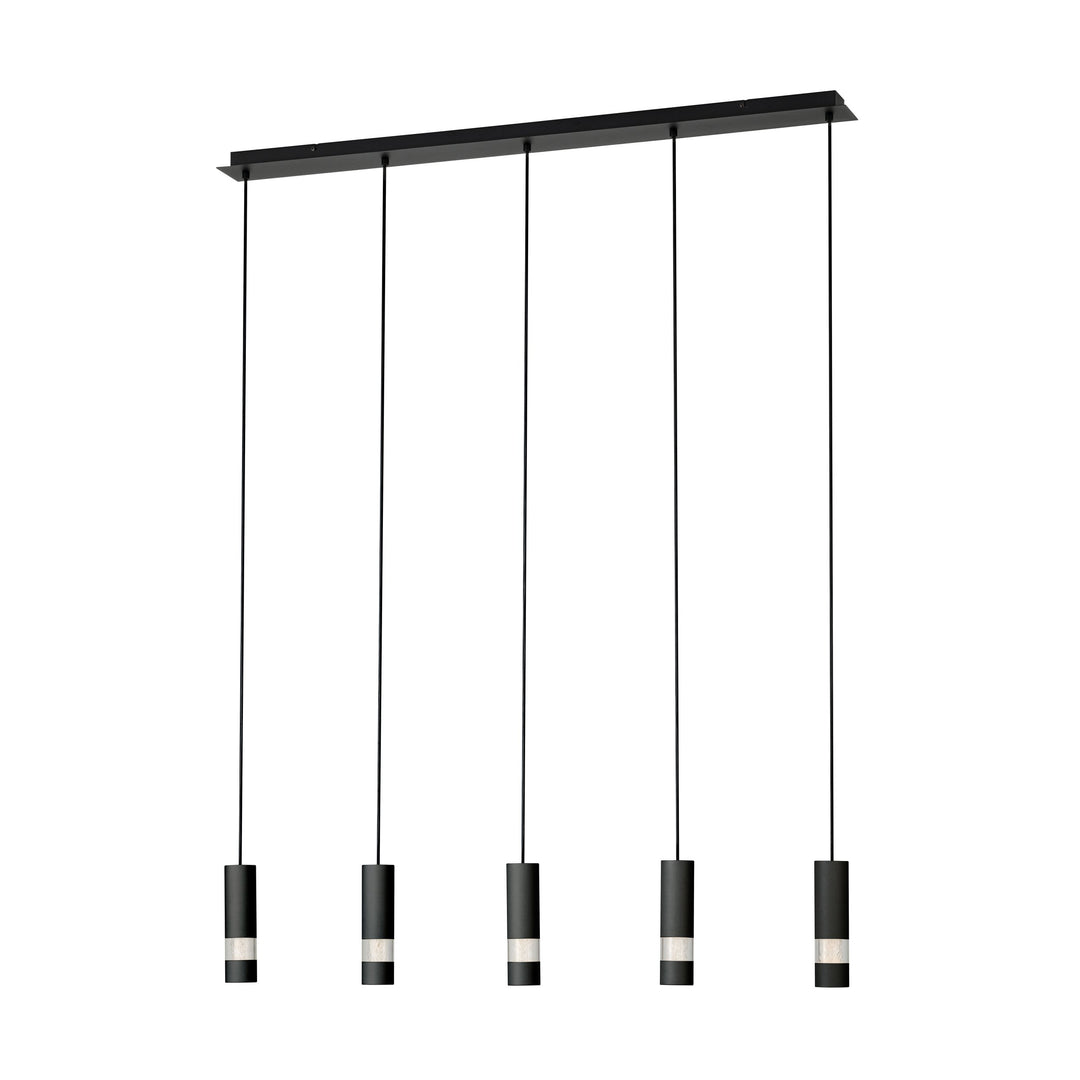 Hängeleuchte Bernabeta schwarz Kunststoff transparent 5X4,6W L:116,5 H:150 cm in