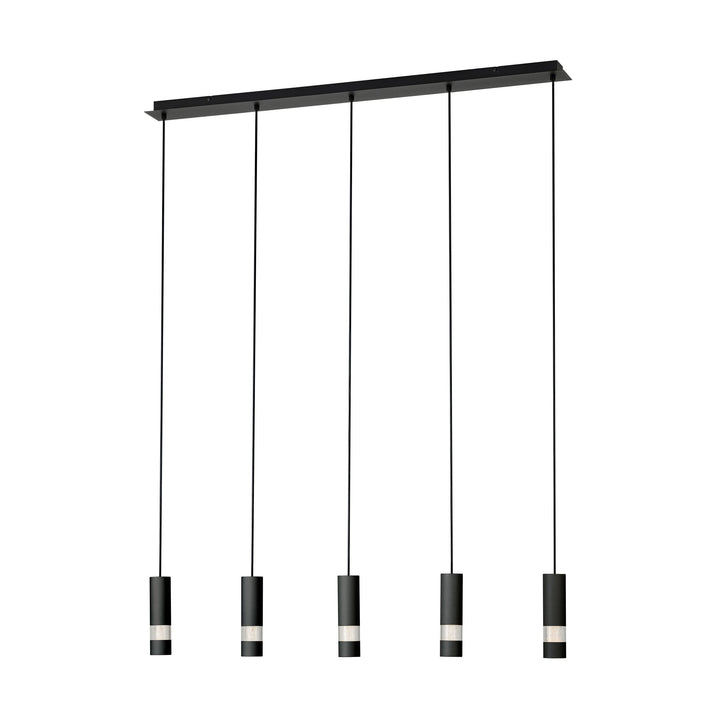 Hängeleuchte Bernabeta schwarz Kunststoff transparent 5X4,6W L:116,5 H:150 cm in