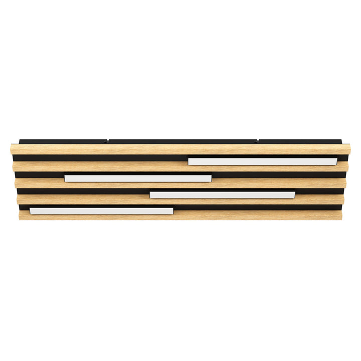 Wall / ceiling light Marreira black wood brown 4X9W L:78 H:6 cm in