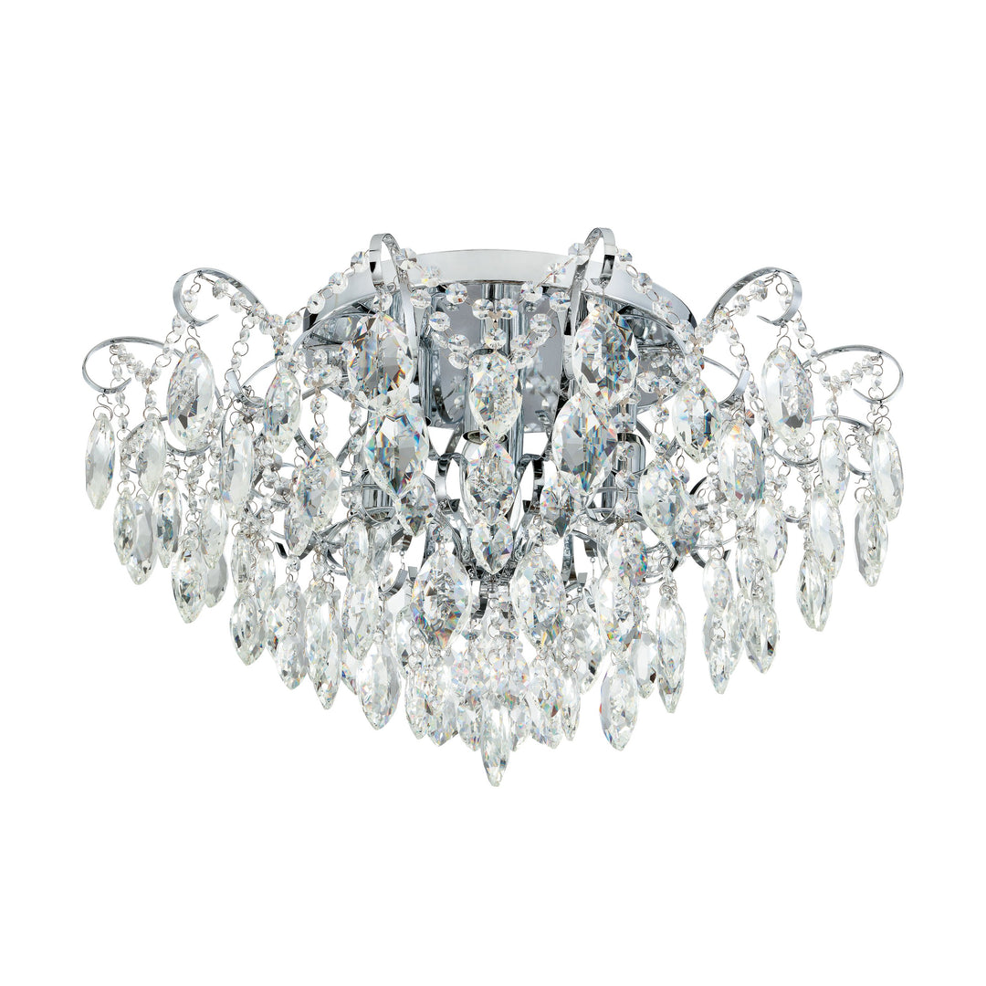 Deckenleuchte Fenoullet chrom Brillantglas klar 6X25W H:35,5 Ø 60 cm in