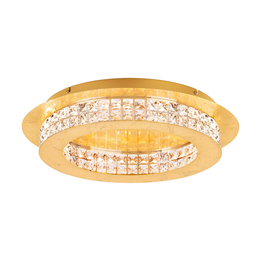 Deckenleuchte Principe  goldfarben Brillantglas klar 10X3,15W H:10,5 Ø 50 cm in