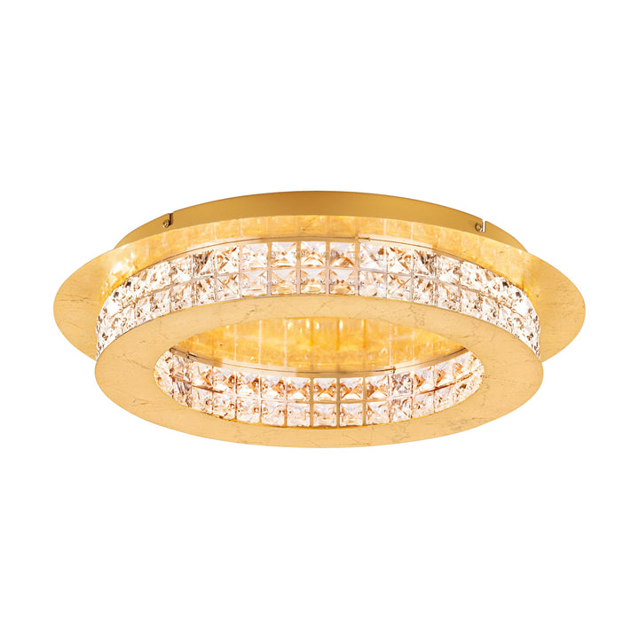 Deckenleuchte Principe  goldfarben Brillantglas klar 10X3,15W H:10,5 Ø 50 cm in