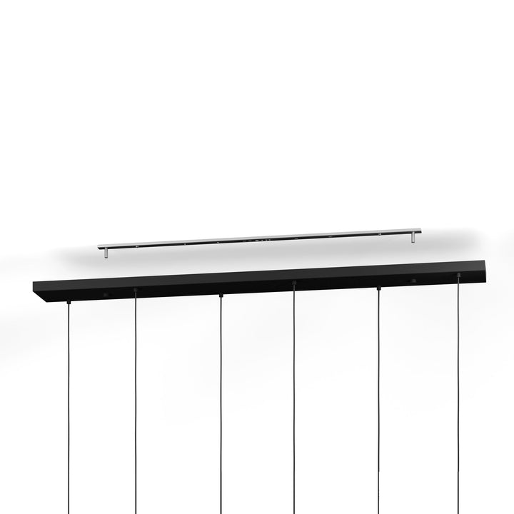 Hängeleuchte Balmes schwarz Glas opal-matt weiss 6X40W L:144,5 H:150 cm in