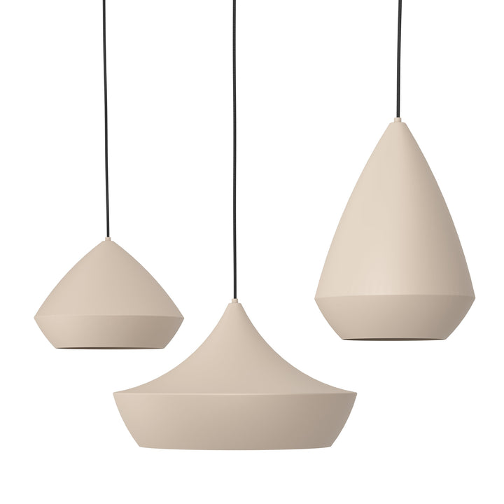 Torremolinos hanging light black steel sand colored 3X28W L:93 H:150 cm in