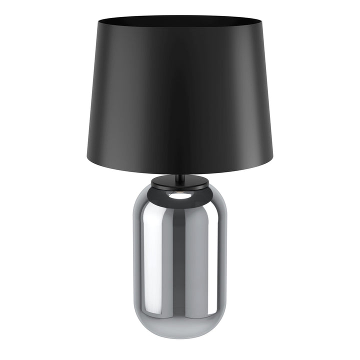 Tischleuchte Cuite mit Schalter schwarz-transparent Stahl schwarz 1X40W H:60,5 Ø 35 cm in