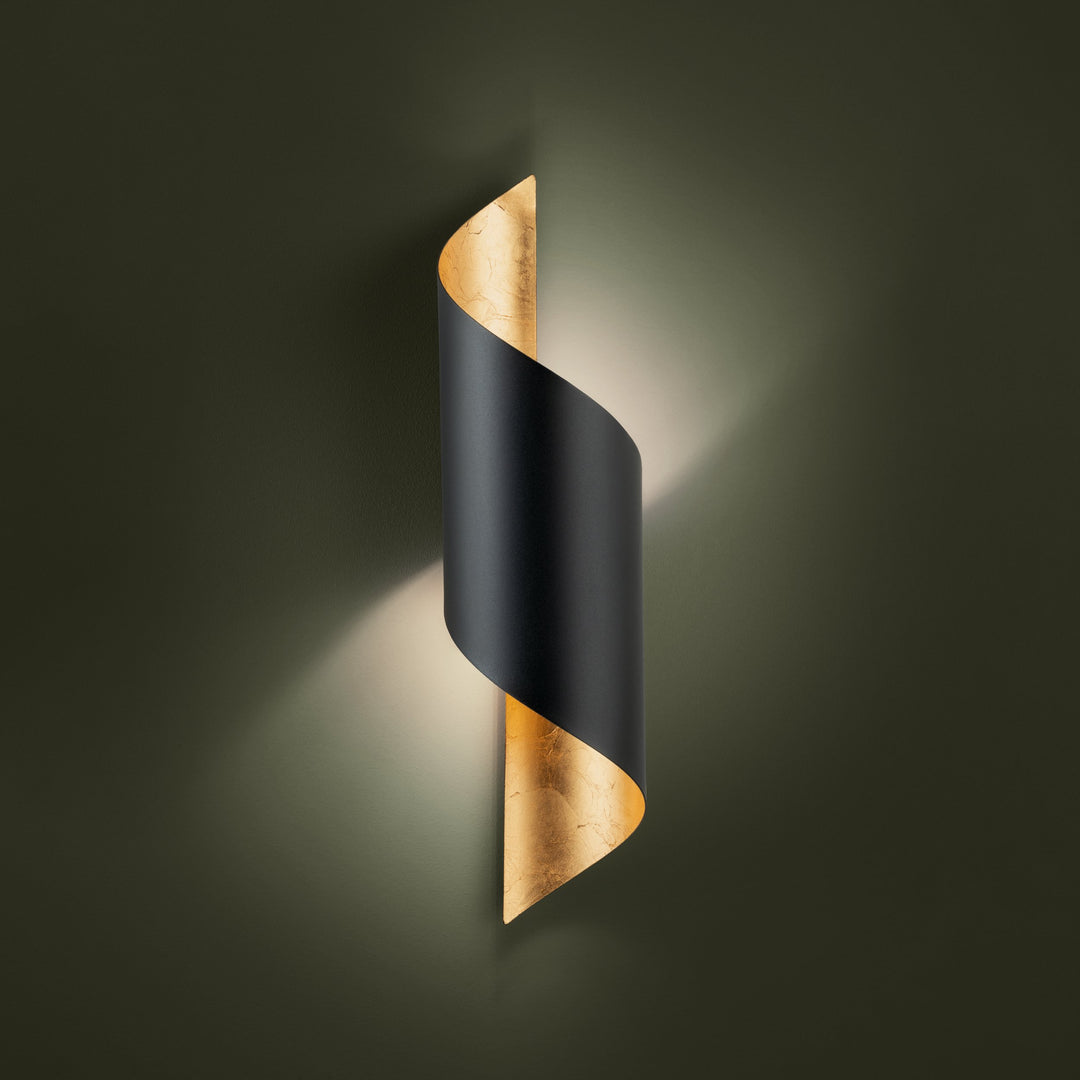 Wandleuchte Jabaloyas schwarz, gold 1X40W L:16 H:63 cm in