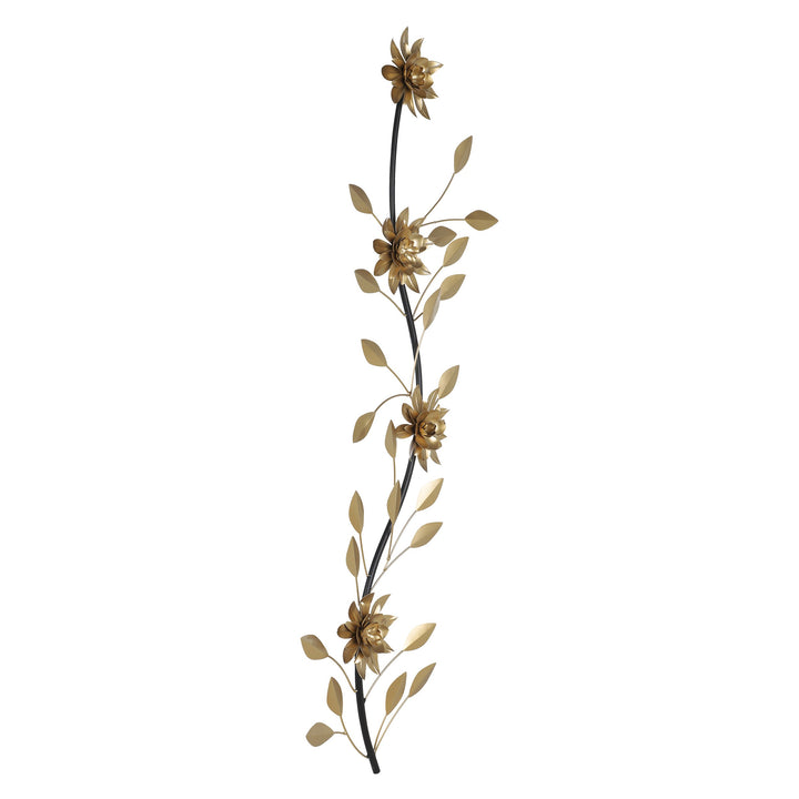 Wanddekoration Chikuma messing, schwarz  L:30 H:98,5 cm in