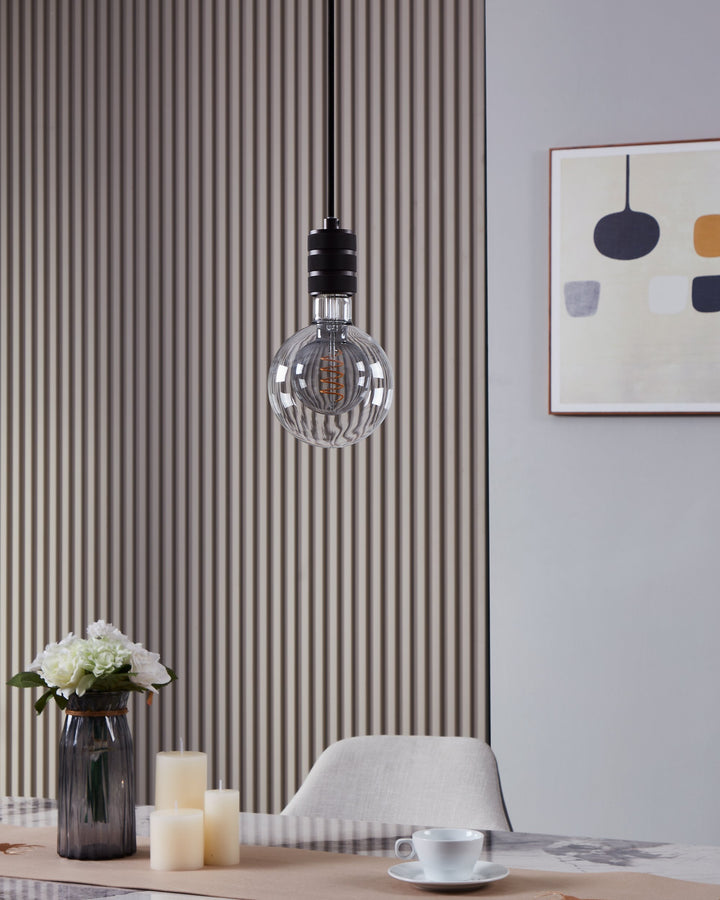 Light source Lm_led_e27 glass black-transparent, clear 1X2W L:17.8 Ø 12.5 cm in