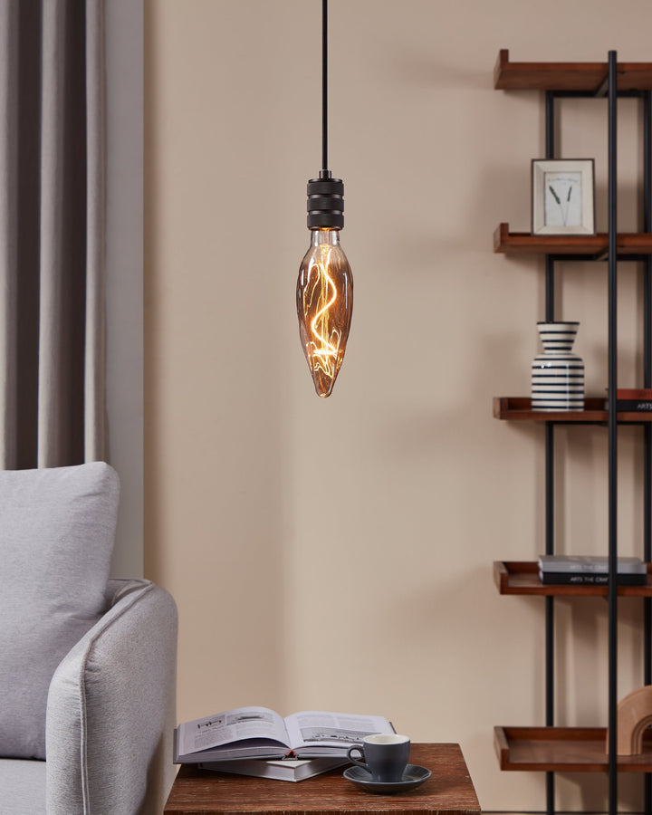 Leuchtmittel Lm_led_e27 Glas schwarz-transparent 1X4W L:25,5 Ø 7,8 cm in