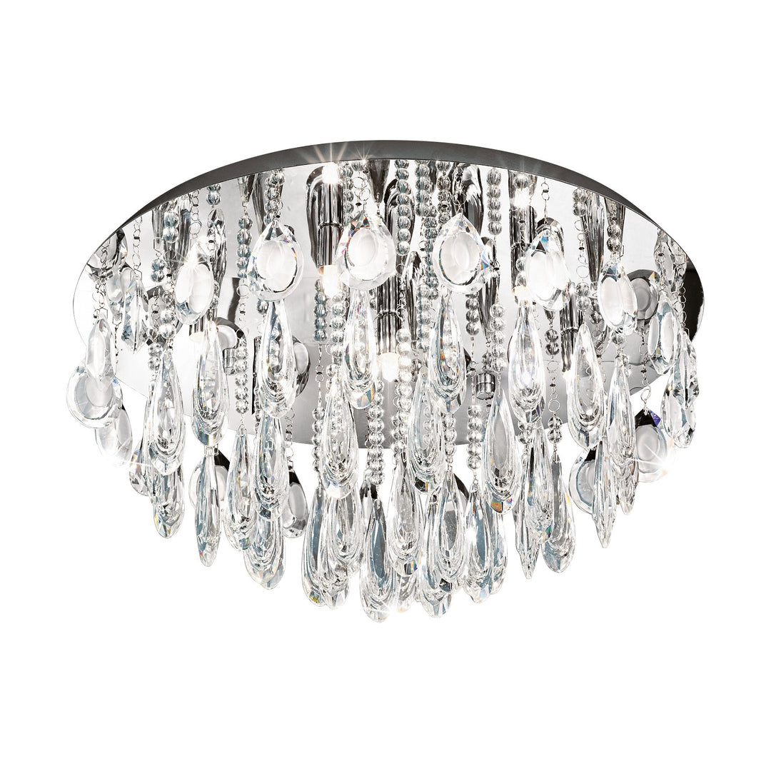 Deckenleuchte Calaonda chrom Brillantglas klar 7X33W H:31 Ø 58 cm in