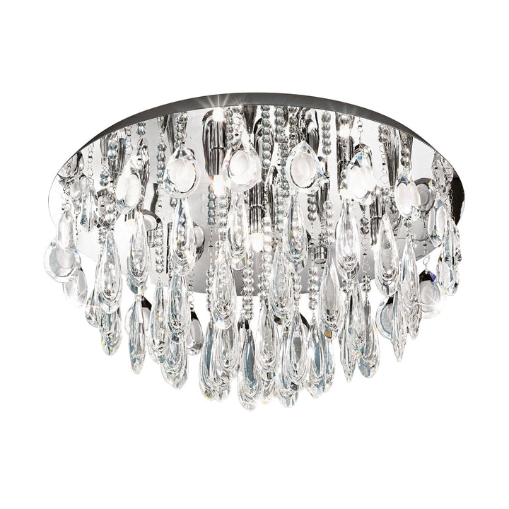Deckenleuchte Calaonda chrom Brillantglas klar 7X33W H:31 Ø 58 cm in