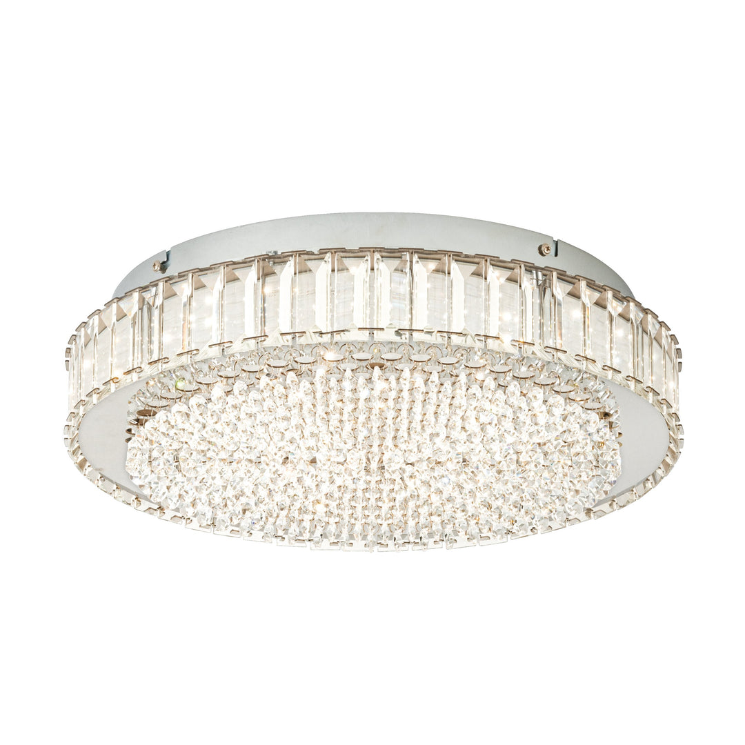 Deckenleuchte Balparda chrom Brillantglas klar 23,5W H:11 Ø 41 cm in