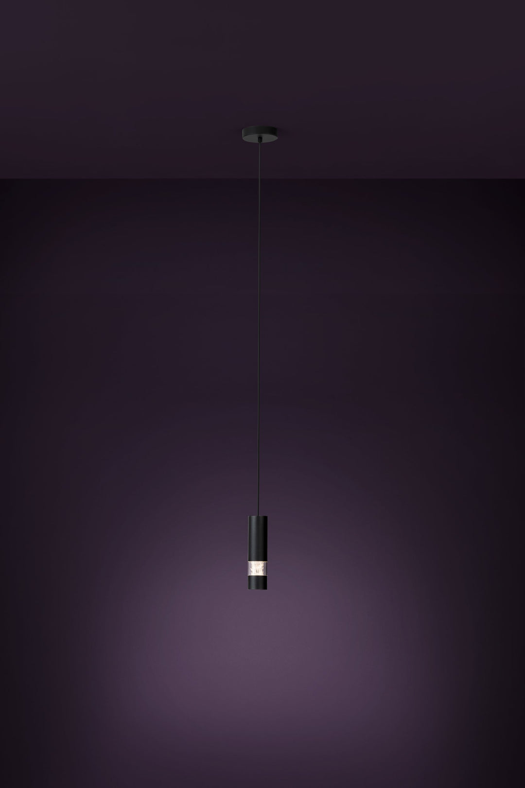 Hängeleuchte Bernabeta schwarz Kunststoff transparent 1X4,6W H:150 Ø 10,5 cm in