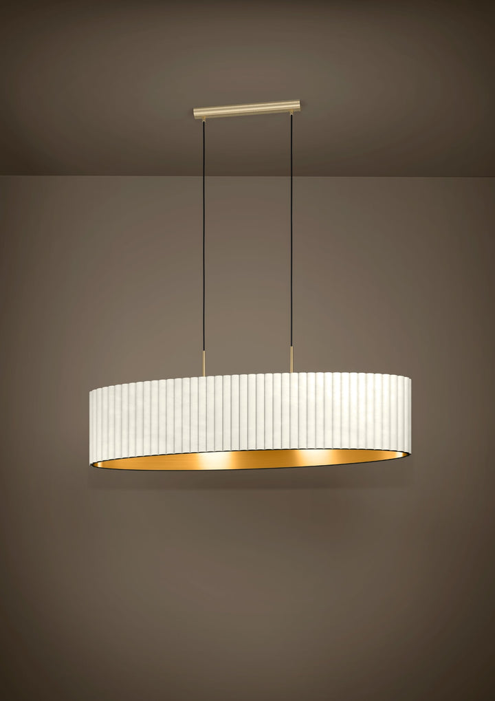 Tamaresco hanging light brushed brass velvet white, gold 2X40W L:102 H:150 cm in