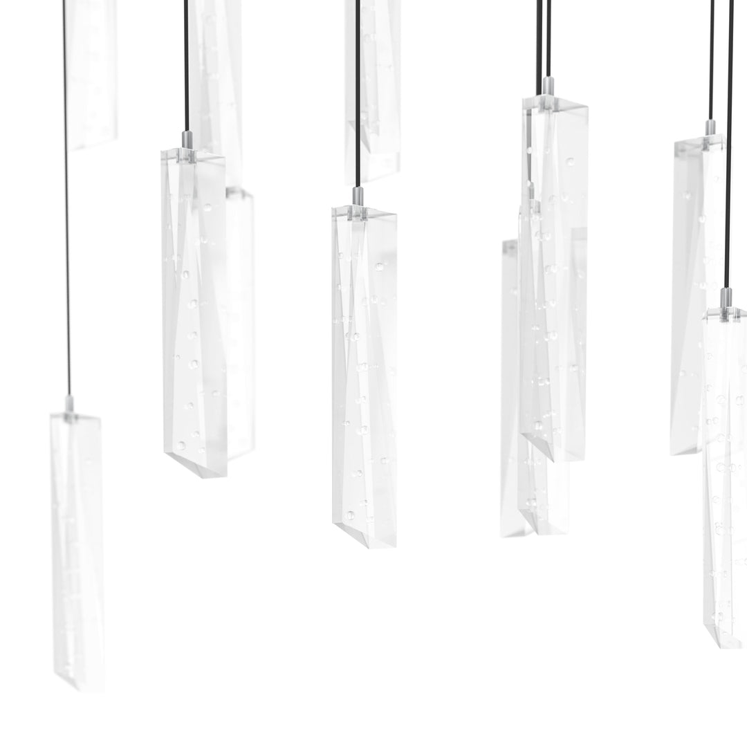 Hängeleuchte Sardenara schwarz Glas mit Lufteinschlüssen klar 8X4,2W L:148 H:220 cm in