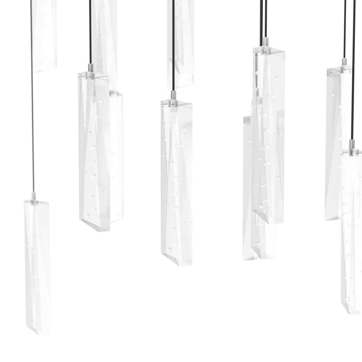 Hängeleuchte Sardenara schwarz Glas mit Lufteinschlüssen klar 8X4,2W L:148 H:220 cm in