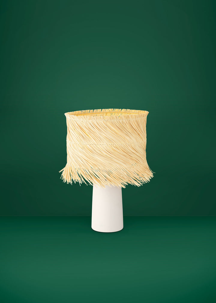 Tischleuchte Paisano mit Schalter beige Rattan natur 1X40W H:51,5 Ø 30 cm in