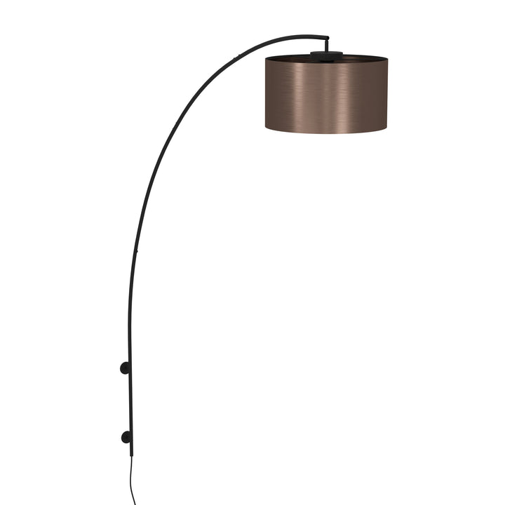 Wandleuchte Saganto 1 mit Dimmer (Touchdimmer) schwarz Kunststoff braun, kupfer 1X40W L:45 H:189 cm in