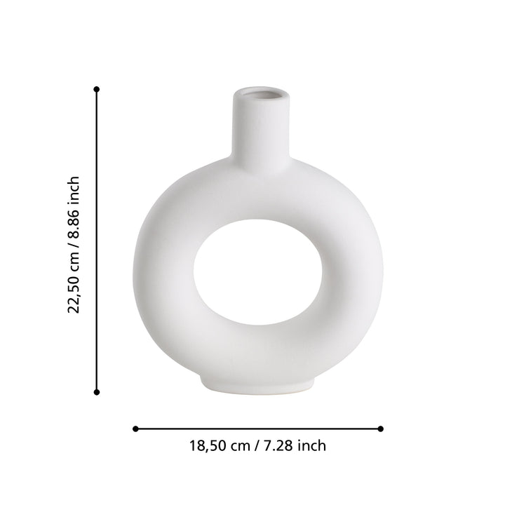 Keramikvase Fihety weiss  L:18,5 H:22,5 cm in