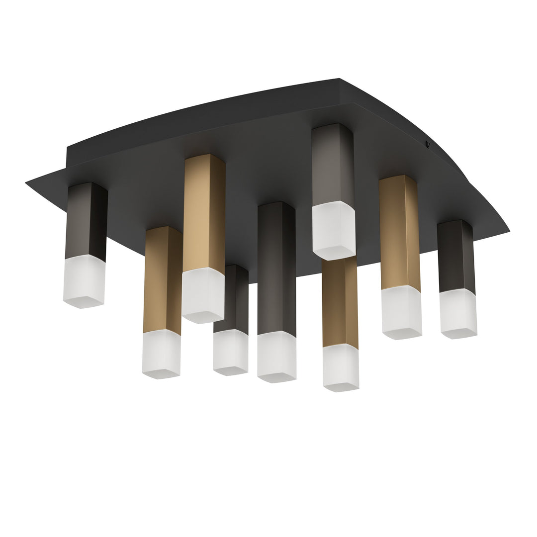 Deckenleuchte Estanterios schwarz, braun, gold Kunststoff satiniert 9X3,1W L:42 H:23,5 cm in