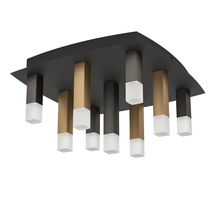 Deckenleuchte Estanterios schwarz, braun, gold Kunststoff satiniert 9X3,1W L:42 H:23,5 cm in