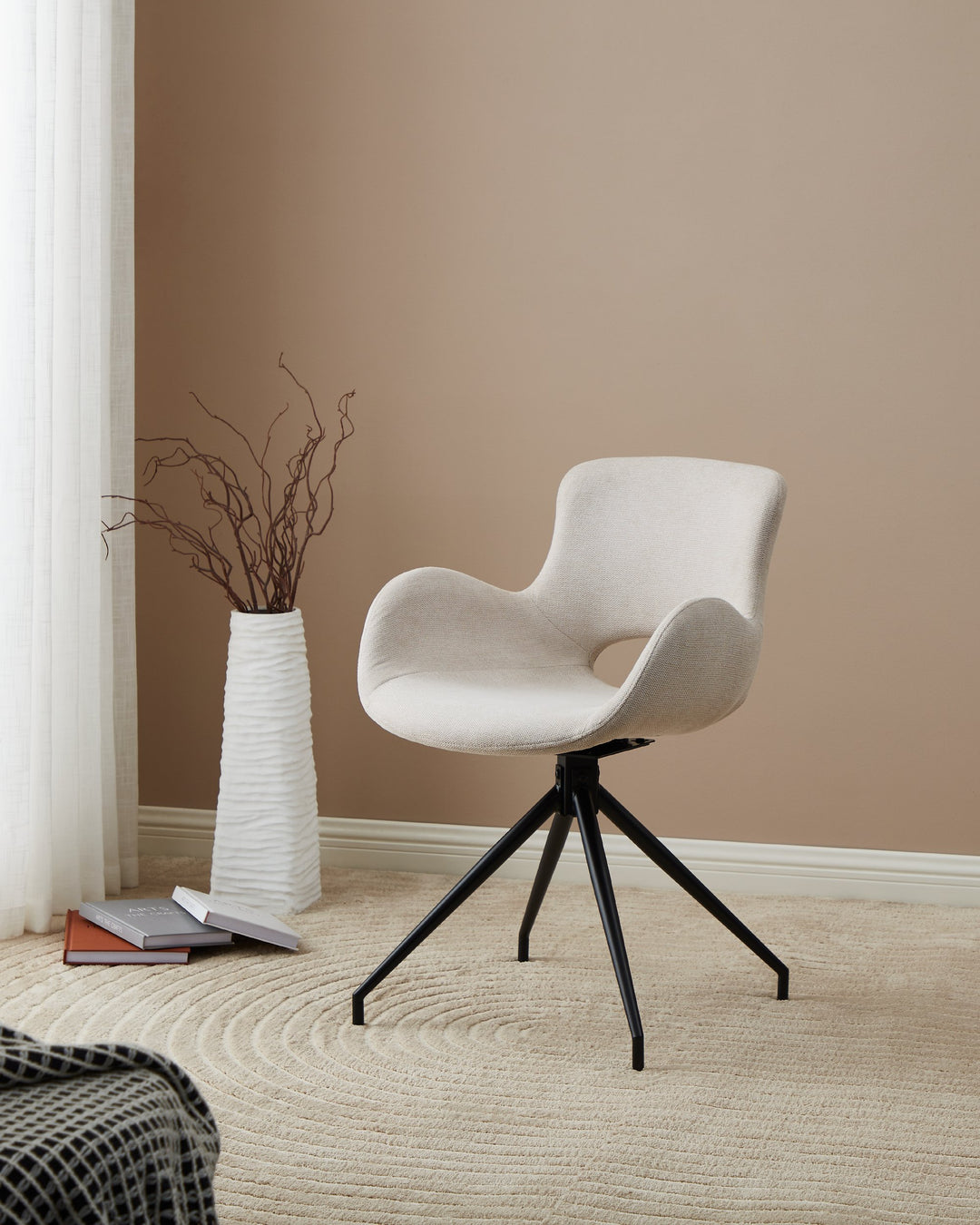 Stuhl Bulacan schwarz, creme  L:58 H:82 cm in