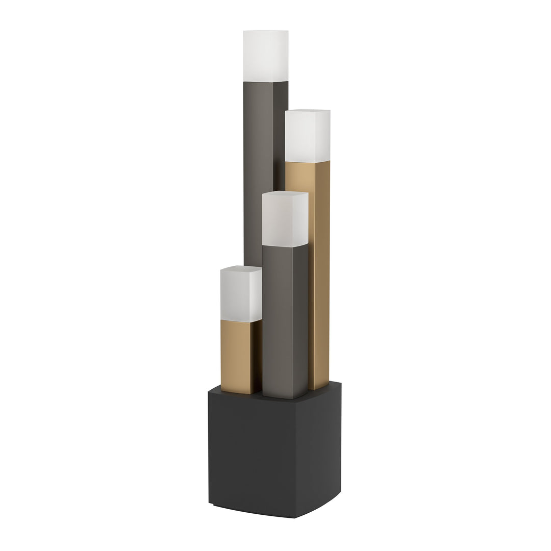 Tischleuchte Estanterios mit Dimmer (Touchdimmer) schwarz, braun, gold Kunststoff satiniert 4X3,7W H:42,5 cm in