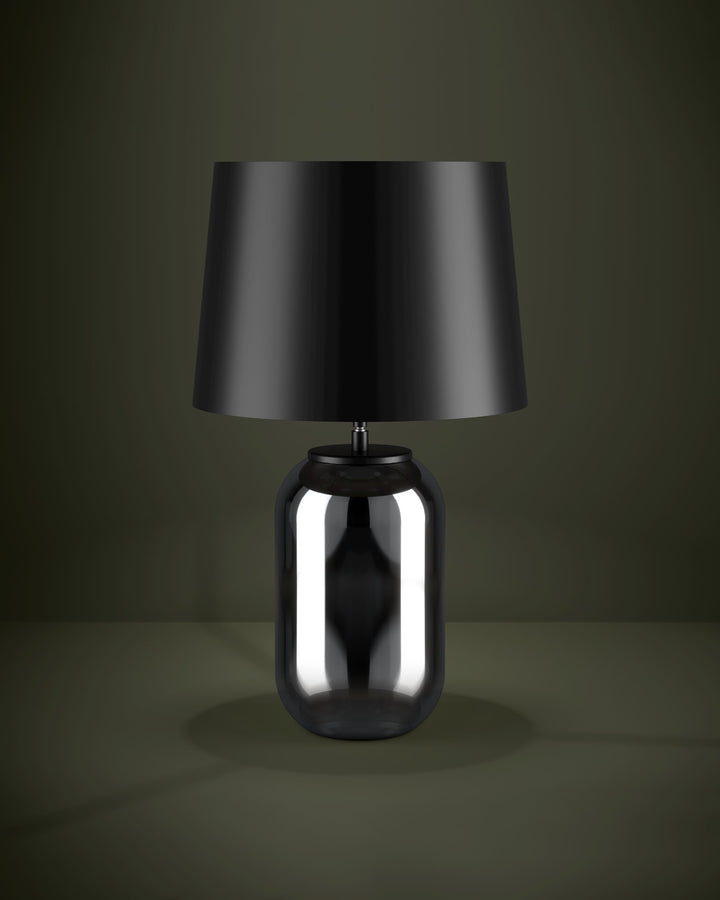 Tischleuchte Cuite mit Schalter schwarz-transparent Stahl schwarz 1X40W H:60,5 Ø 35 cm in
