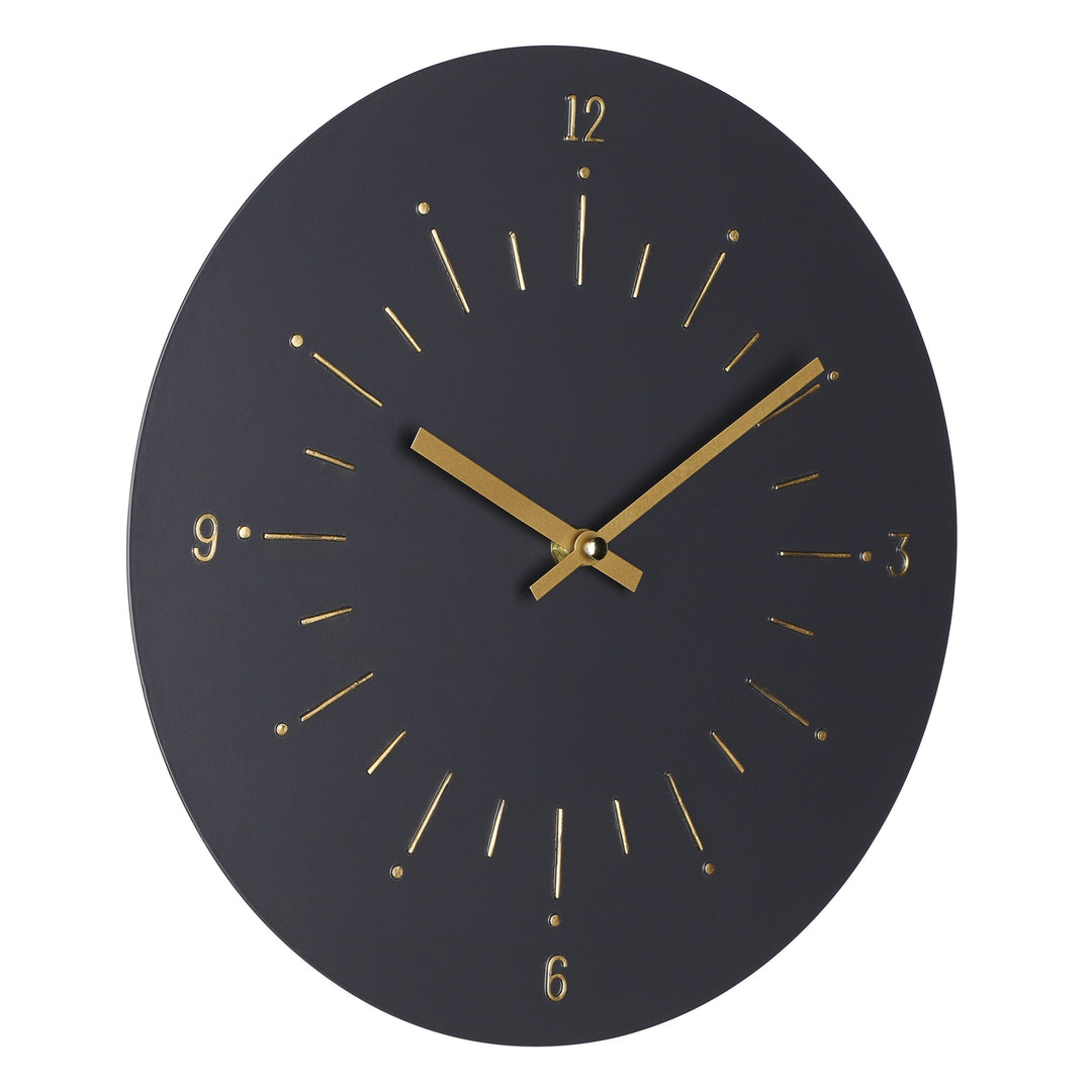 Uhr Takahagi schwarz, messing  Ø 30 cm in