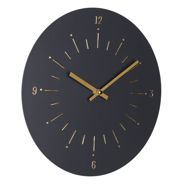 Uhr Takahagi schwarz, messing  Ø 30 cm in